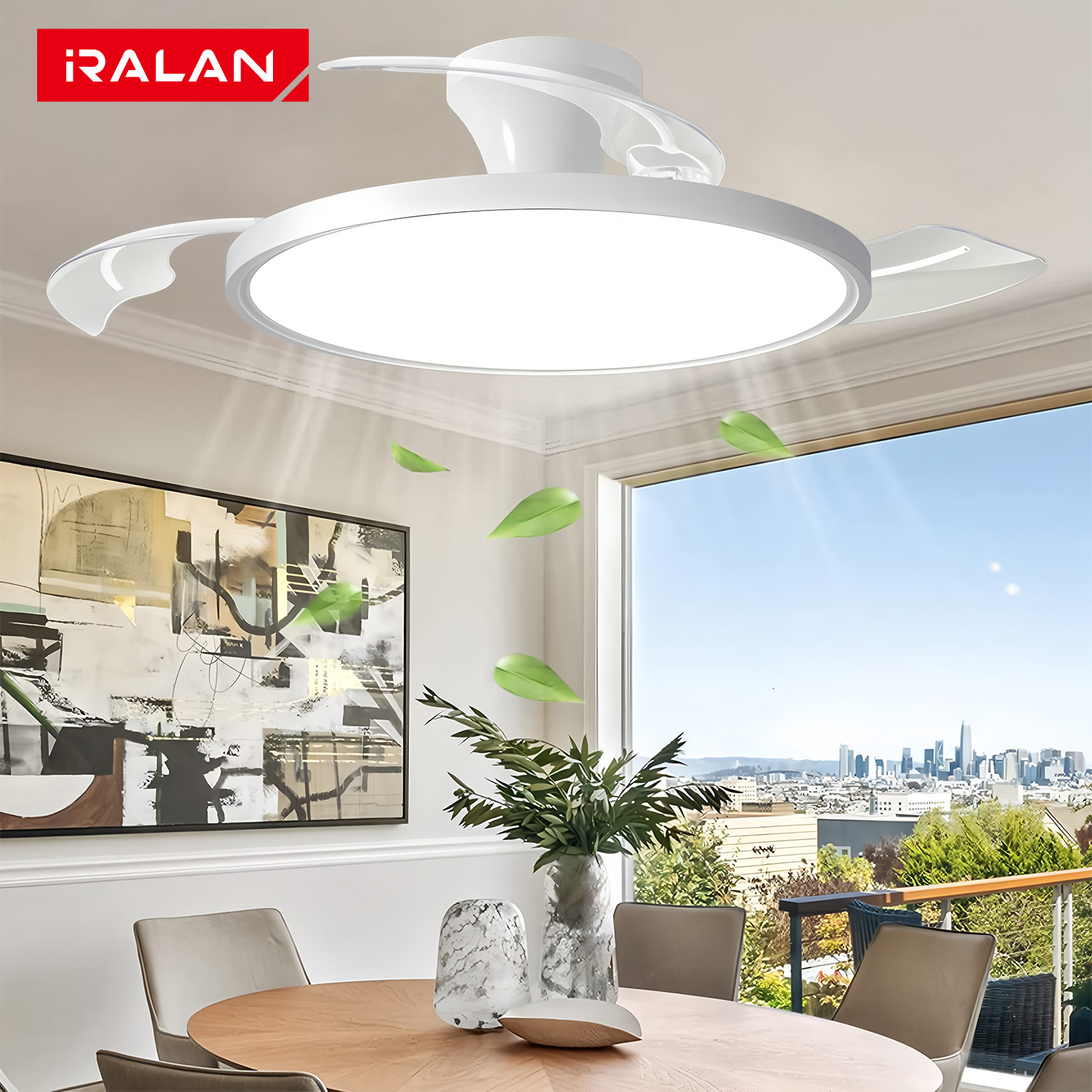 Decor Lighting Ceiling Fans - Intelligente Deckenventilatorleuchte, Esszimmerdekoration, elektrischer Ventilator, einziehbarer