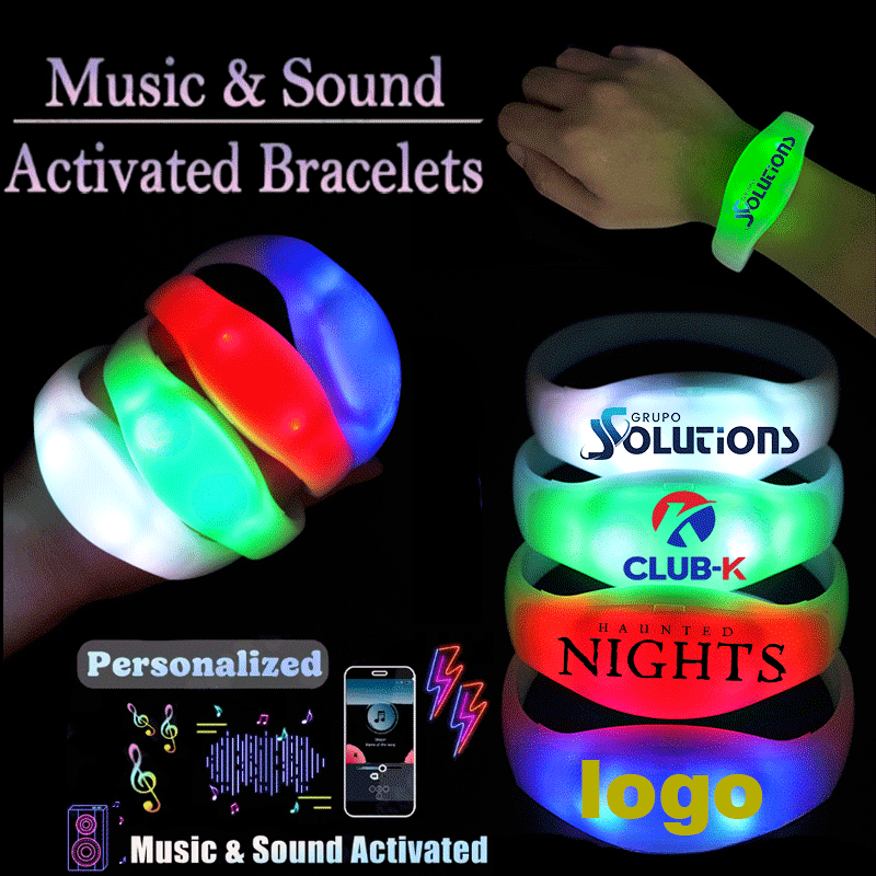 Decor Lighting Hours - Anpassbare, musikaktivierte Leuchtarmbänder, LED-Armbänder, Hochzeit, Geburtstag,