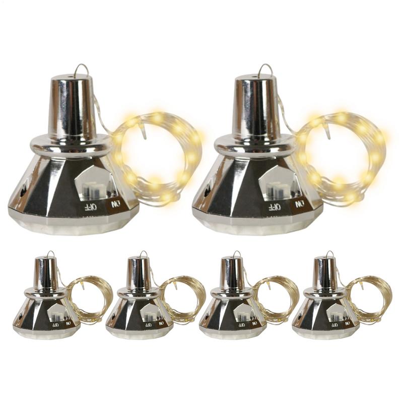 Decor Lighting Cork - Weinflaschenlichter mit Korken, 6 x Solar-Korklichter