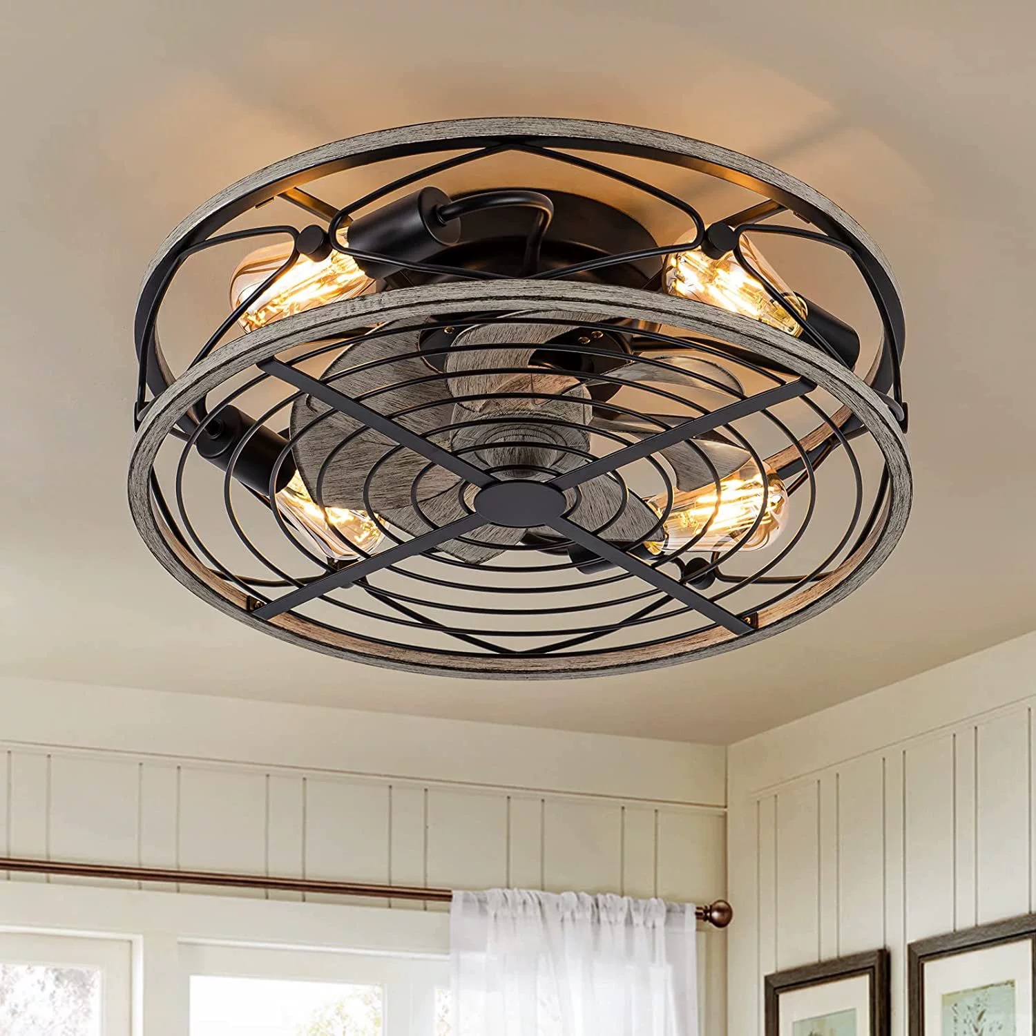 Decor Lighting Ceiling Fans - Intelligente Deckenventilator-Ventilatoren mit Lichtern, Fernbedienung, Schlafzimmer-Dekor,