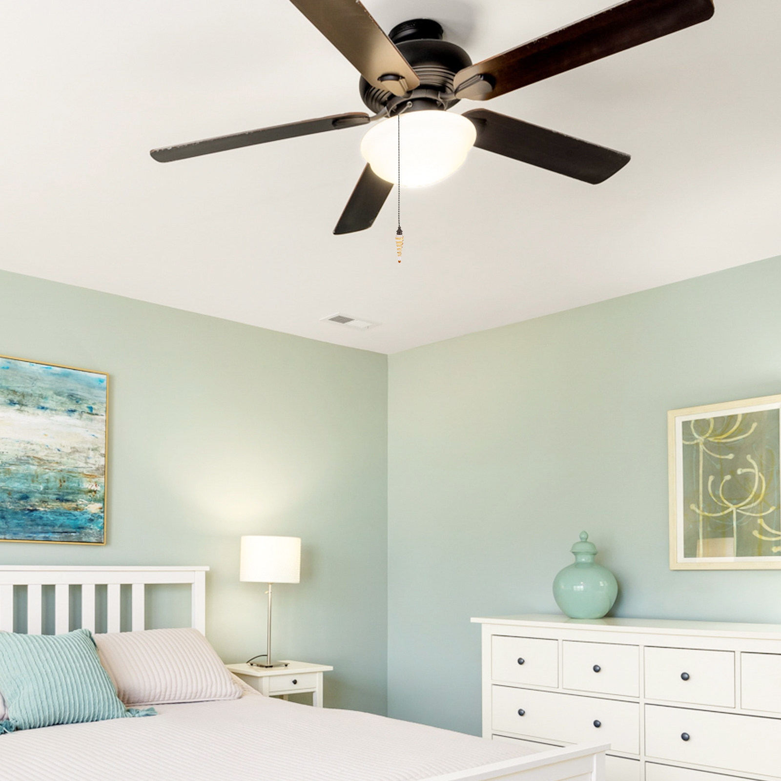 Decor Lighting Ceiling Fans - Glas- und Metall-Zugkettenverlängerung für Deckenventilator-Licht, dekorative