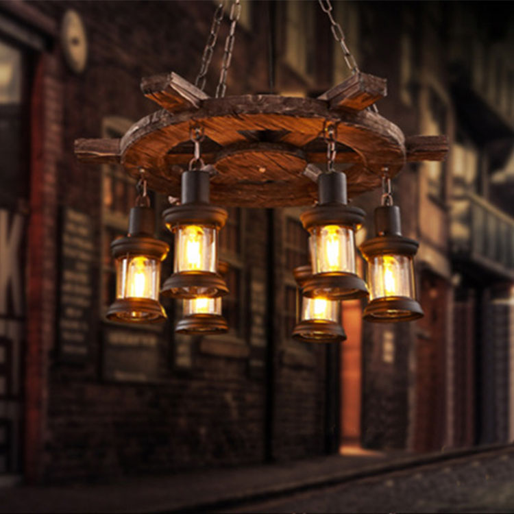 Lighting Decor For Living Room - Antik-Stil Innendekorations-Hängeleuchte Wohnzimmer Esszimmer Holz-Pendellampe
