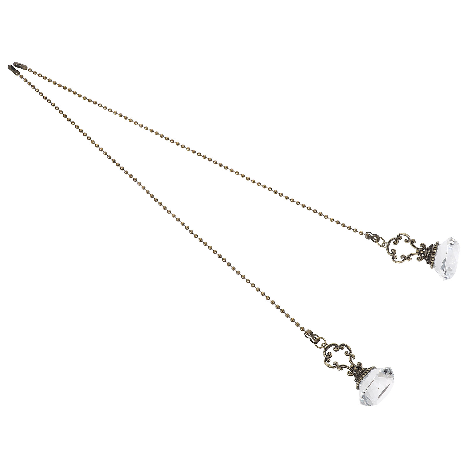 Decor Lighting Ceiling Fans - 2 Stück Kristall-Deckenventilator-Zugkette, verstellbarer Vintage-Lampenkettenverlängerer für