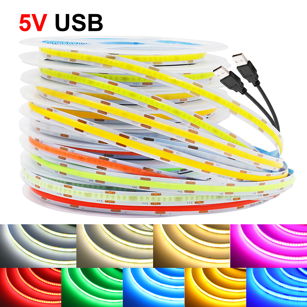 Decor Lighting Hours - DC 5V COB LED-Streifen 320LEDs/m Hochhelle