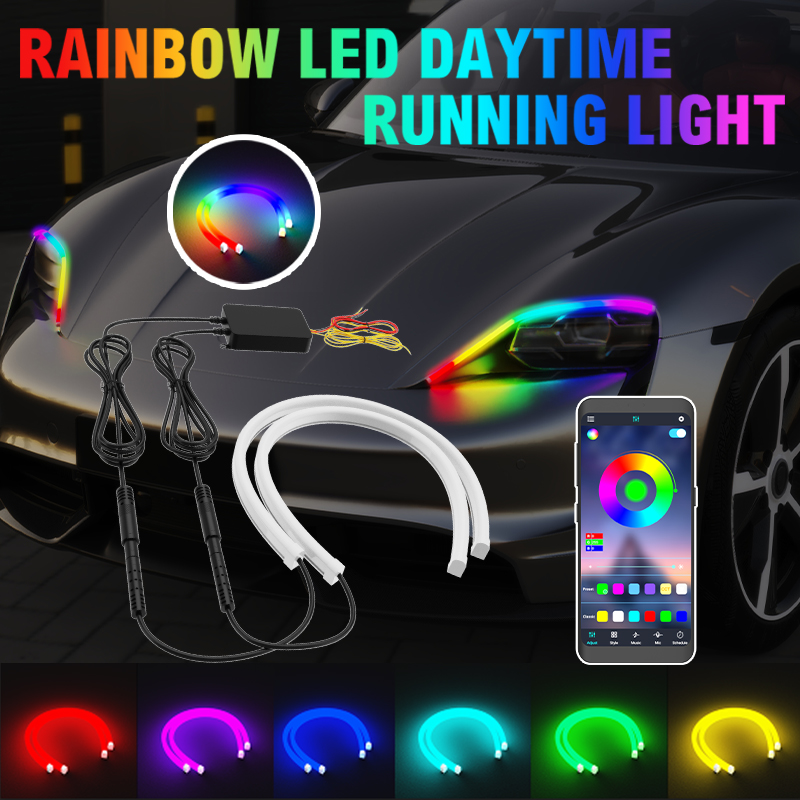 Lighting Bolt Decor - 2 Stück 30/45/60cm DRL Auto-LED-Tagfahrlicht APP-Steuerung