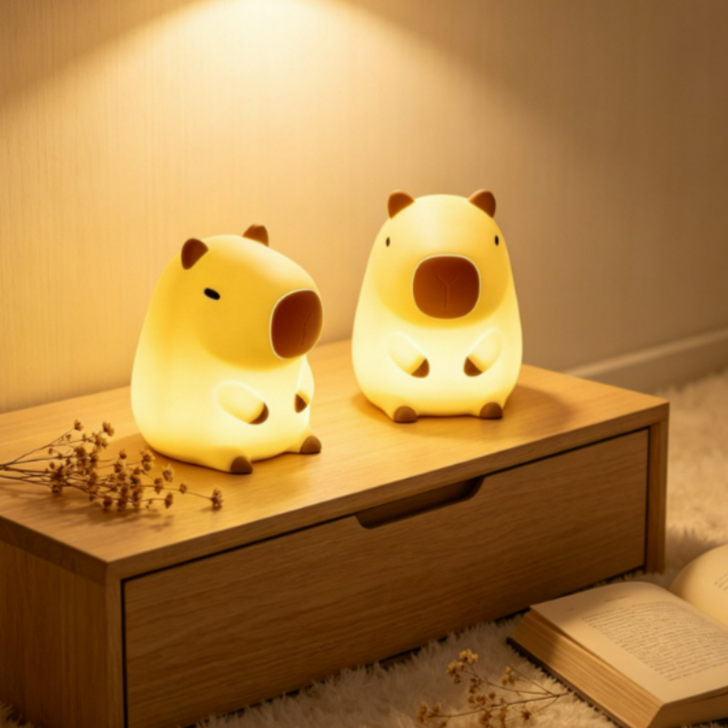 Decor Lighting Sales - Niedliche Capybara-Nachtlampe aus Silikon, kreative Cartoon-Nachttischlampe