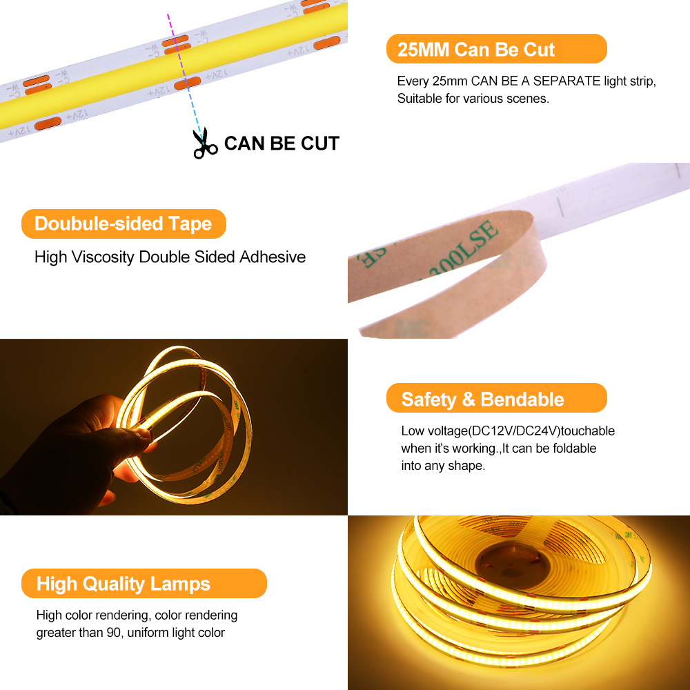 12V 24V Cob CCT LED-Streifen L – Decor Lighting Hours Bewertung und Preis