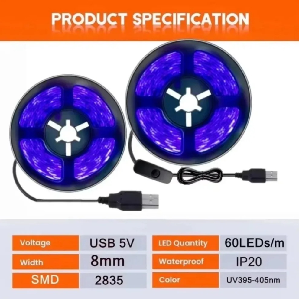 UV-LED-Streifen SMD2835 DC5V 3 – Decor Lighting Hours Bewertung und Preis