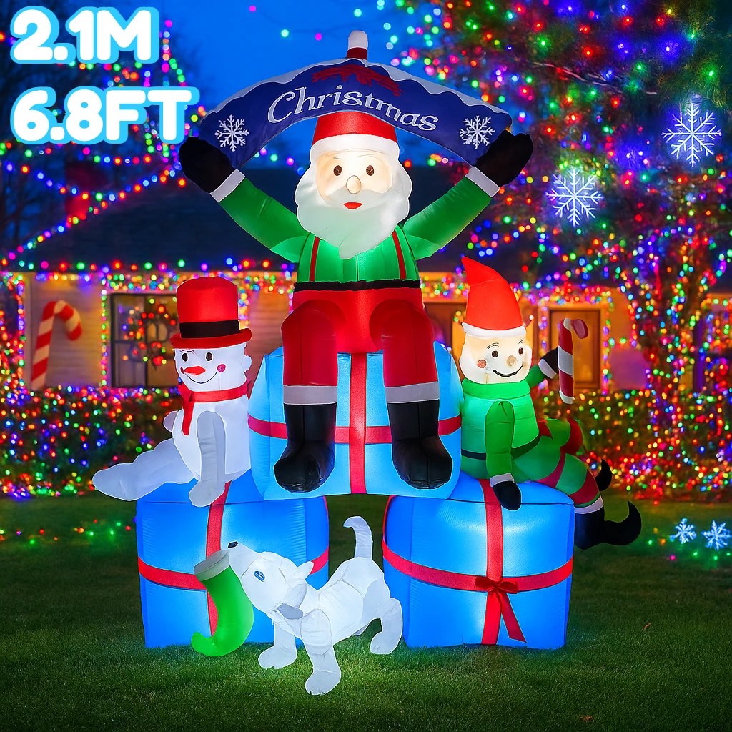 2,1 m/6,8 ft Santa Schneemann  – Santa'S Elves Holiday Lighting & Decor Llc Bewertung und Preis