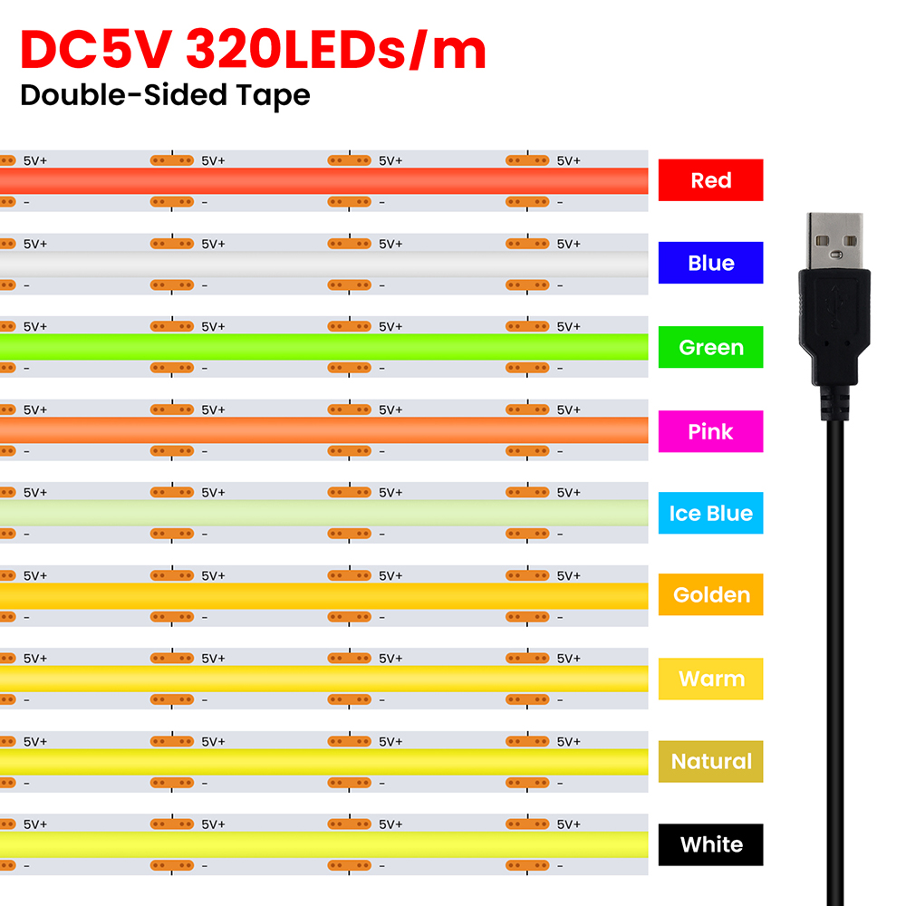 5V USB 3MM 5MM PCB COB LED Str – Decor Lighting Hours Bewertung und Preis